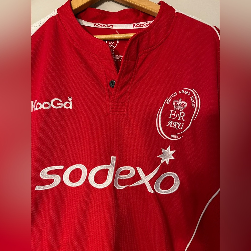 Red British Army Rugby Shirt large